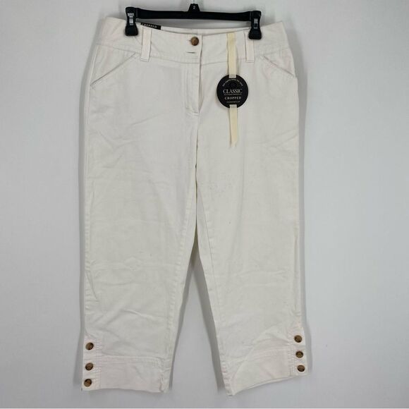Charter Club Classic Fit White Cropped Capri Pants size 8 - Picture 1 of 4